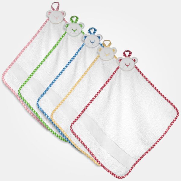 I Ricami del Cuore Linea Asilo Salvietta asilo con tela Aida inserita e faccia orso – SA712.43