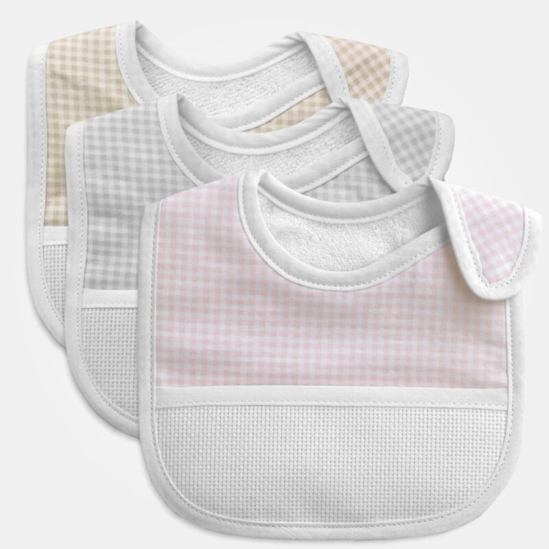 I Ricami del Cuore Bavaglie Bavaglia Millerighe Fiocco chiusura con Velcro  – XPBV27 5