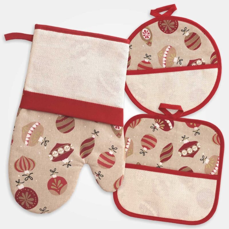 I Ricami del Cuore Guantoni e presine natalizie Set Guantone e Presine di Natale – NA746.20 12