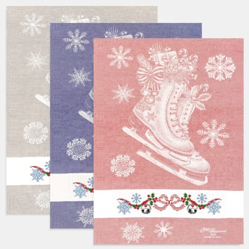 I Ricami del Cuore Linea Natale Strofinaccio PATTINO in misto lino con Tela AIDA – XPSTNA74 3