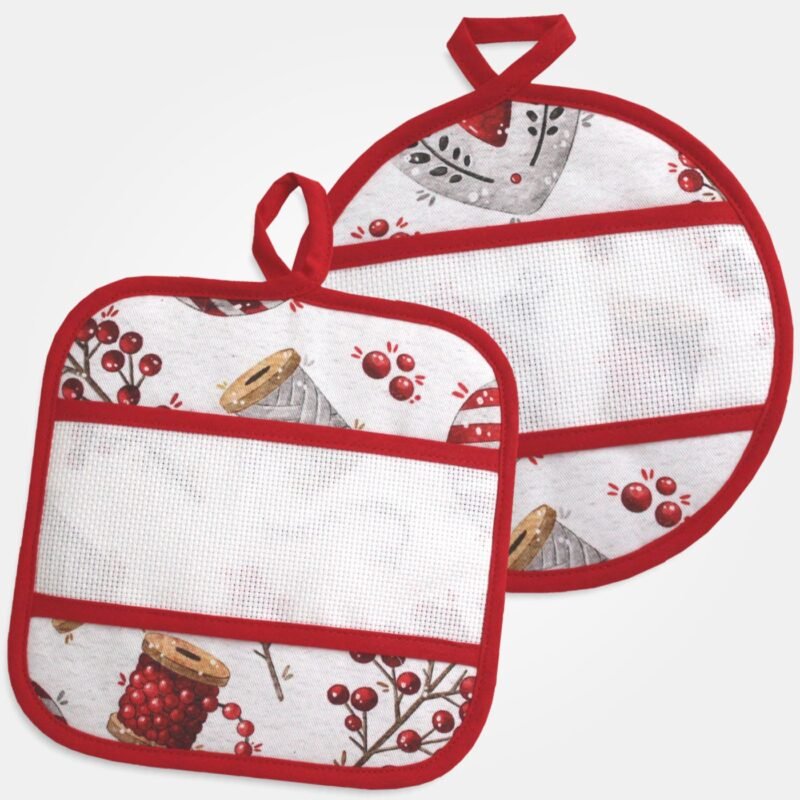 I Ricami del Cuore Guantoni e presine natalizie Presina Natalizia a cappuccio con tela Aida – XPCU100.09 5