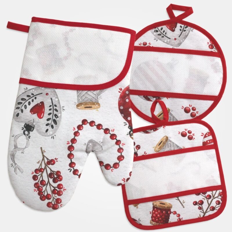 I Ricami del Cuore Guantoni e presine natalizie Set due presine –XPNA740.19 7