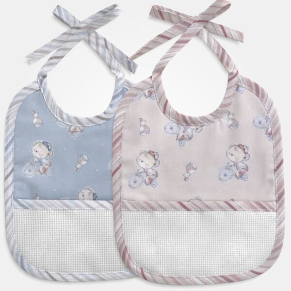 I Ricami del Cuore Bavaglie Bavaglia “Bimbo Bici” con tela Aida – XPBV70