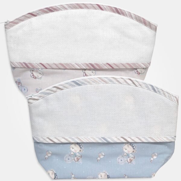 I Ricami del Cuore Buste neonato Busta porta oggetti “Bimbo Bici” con tela Aida – XPCO70.03