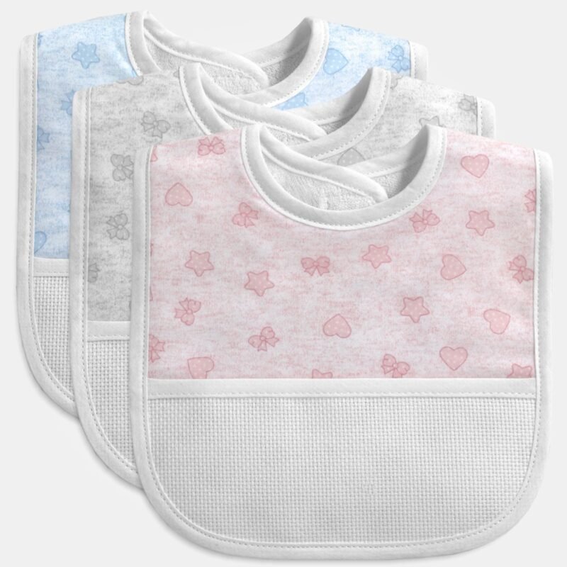 I Ricami del Cuore Bavaglie Bavaglia Jersey Quadretti Chiusura con Velcro – XPBV514 Dis. 47 8