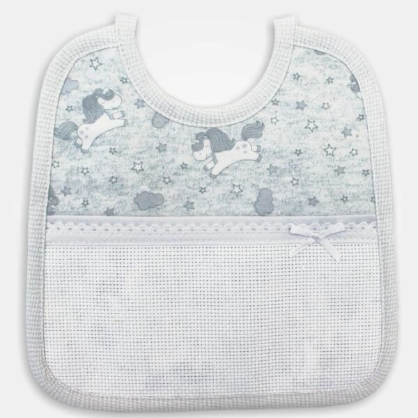 I Ricami del Cuore Bavaglie Bavaglia Jersey Unicorno con tela Aida – BV1141 I Ricami del Cuore Bavaglie Bavaglia Jersey Unicorno con tela Aida – BV1141