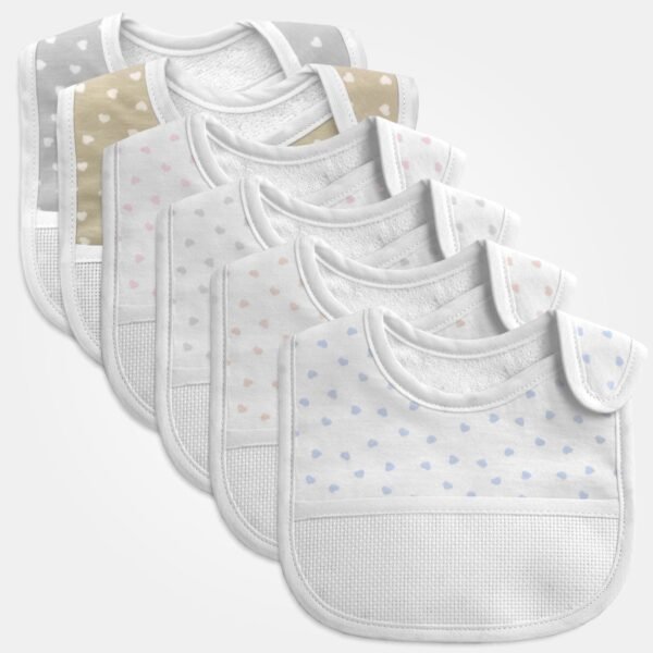 I Ricami del Cuore Bavaglie Bavaglia Jersey Cuori Chiusura con Velcro – XPBV29