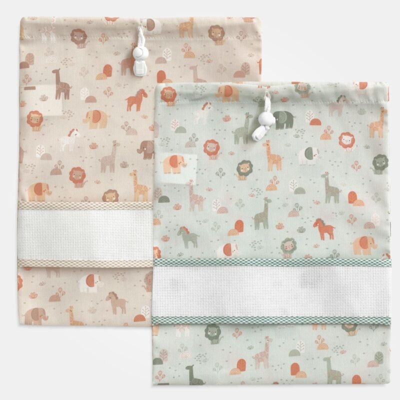 I Ricami del Cuore Bavaglie Set neonato “Africa”: busta, bavaglia, salvietta con tela Aida – XPCO39.17 7