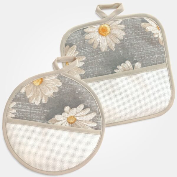 I Ricami del Cuore Presine Set due presine Margherite con tela Aida –XPCU85.19 2