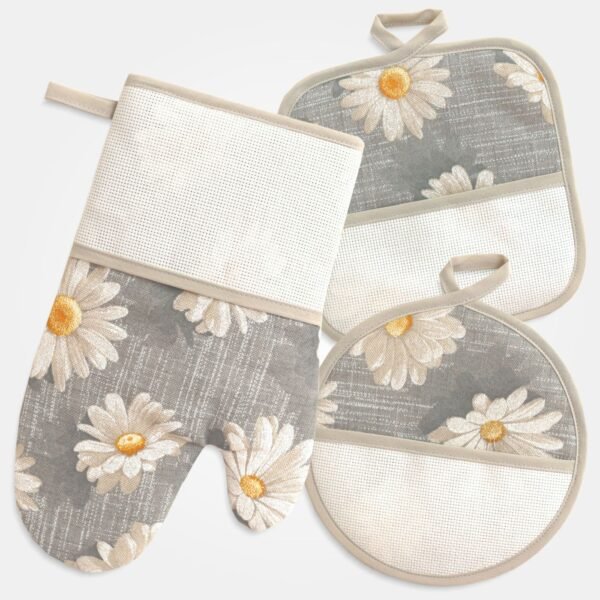 I Ricami del Cuore Set guantone e presine Set Guantone e Presine Margherite con tela Aida – XPCU85.20 2