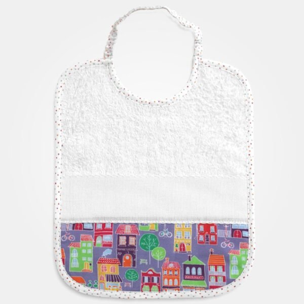 I Ricami del Cuore Bavaglie Asilo Bavaglia Asilo con Tela Aida Applicata – BV1023