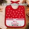 I Ricami del Cuore Bavaglie Natalizie Bavaglia rossa Fiocchetti con Tela Aida – NA193 10