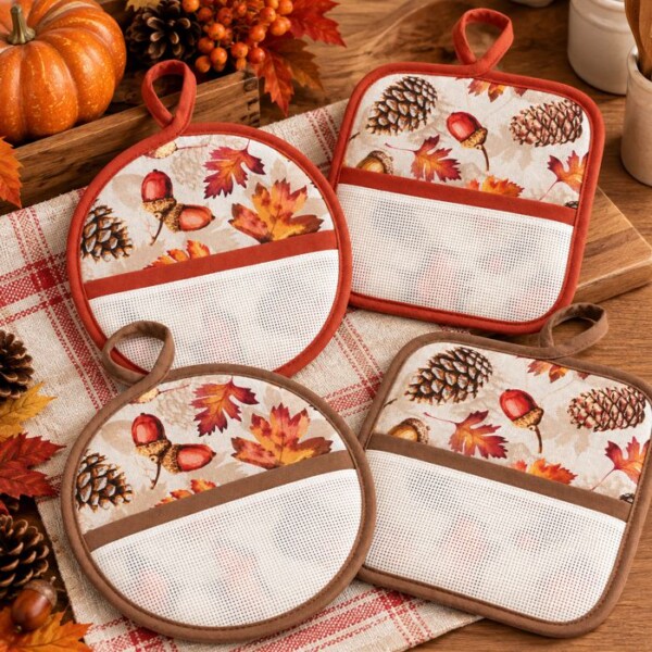 I Ricami del Cuore Cucina Set due presine Autunno –XPCU716.19 I Ricami del Cuore Cucina Set due presine Autunno –XPCU716.19