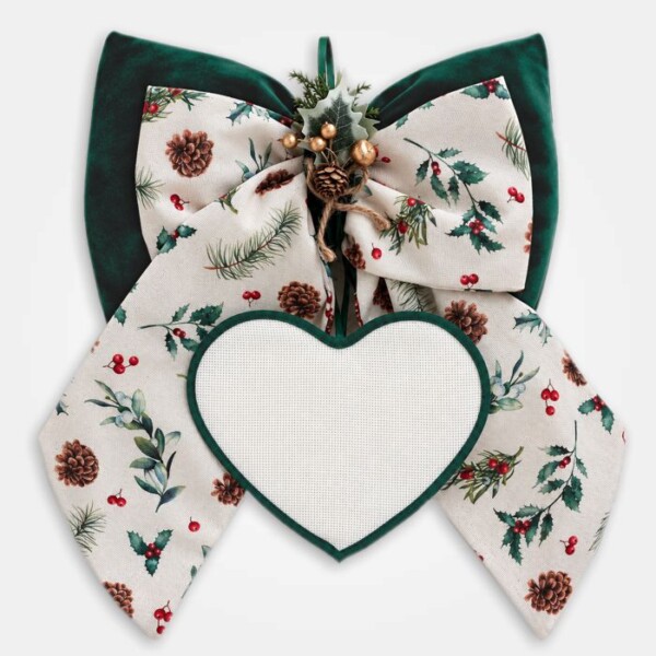 I Ricami del Cuore Fuori porta natalizi Fuori Porta Fiocco con Cuore in Tela Aida – XPFP35 2 I Ricami del Cuore Fuori porta natalizi Fuori Porta Fiocco con Cuore in Tela Aida – XPFP35 2