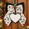 I Ricami del Cuore Fuori porta natalizi Fuori Porta Fiocco con Cuore in Tela Aida – XPFP35 11