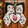 I Ricami del Cuore Fuori porta natalizi Fuori Porta Fiocco con Cuore in Tela Aida – XPFP35 12