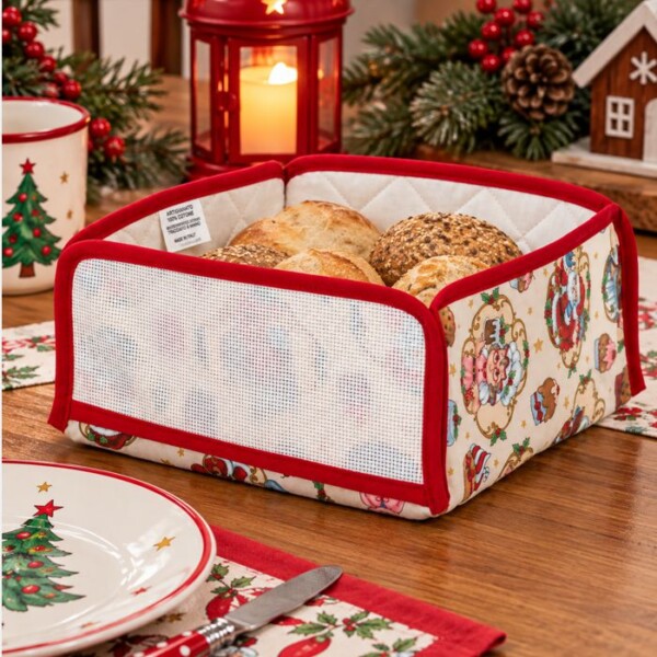 I Ricami del Cuore Linea Natale Cestino Porta Pane Babbo Dolci – XPNA56.10