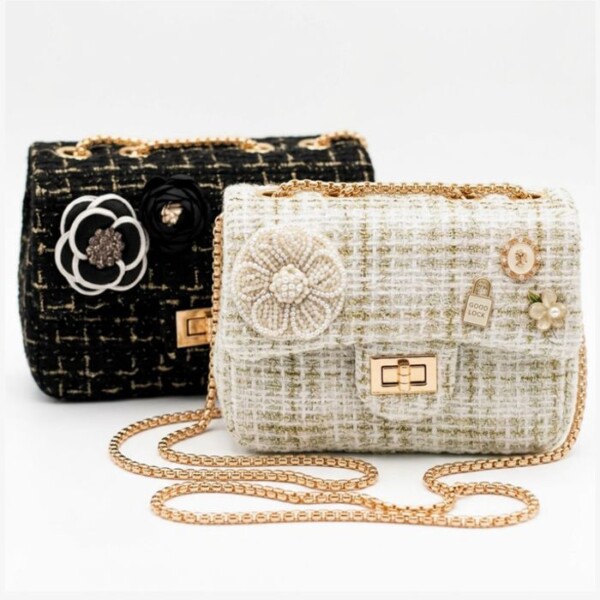 I Ricami del Cuore Borse e accessori Charms Borsa in tweed con decorazioni – XPOG1000 4
