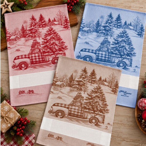 I Ricami del Cuore Linea Natale Strofinaccio CAMION con Tela AIDA – XPSTNA90