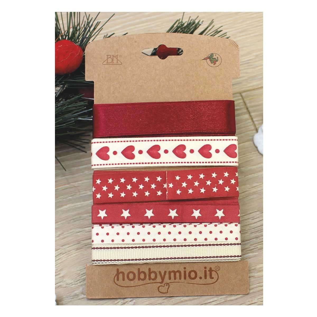 I Ricami del Cuore Linea Natale Set da 3 Blister di nastri decorativi, fantasie assortite – ASPS101 6