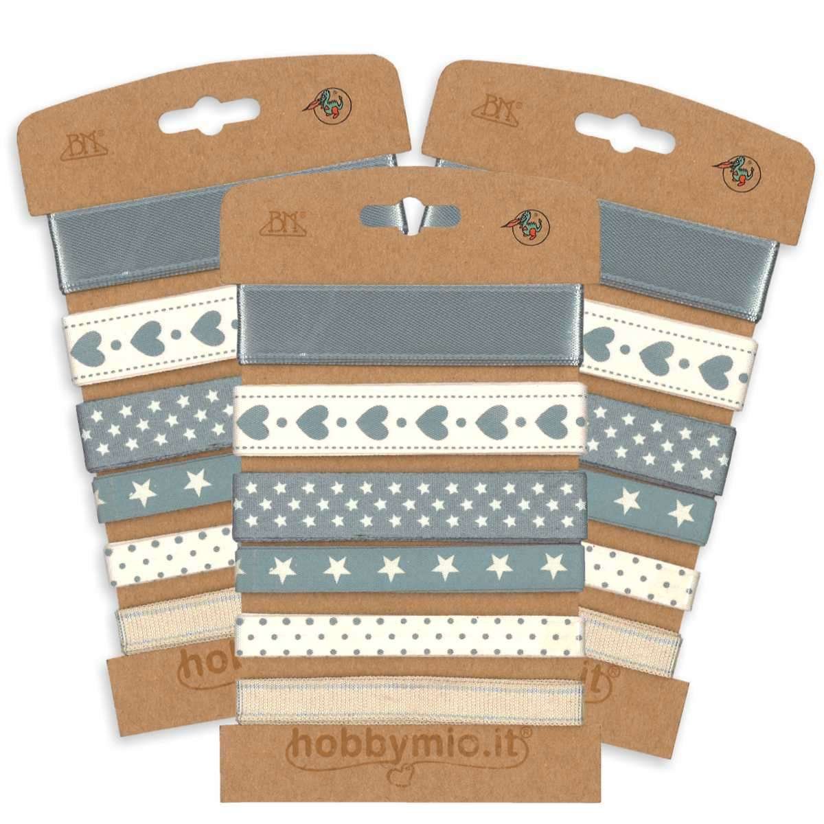 I Ricami del Cuore Linea Natale Set da 3 Blister di nastri decorativi, fantasie assortite – ASPS102 3