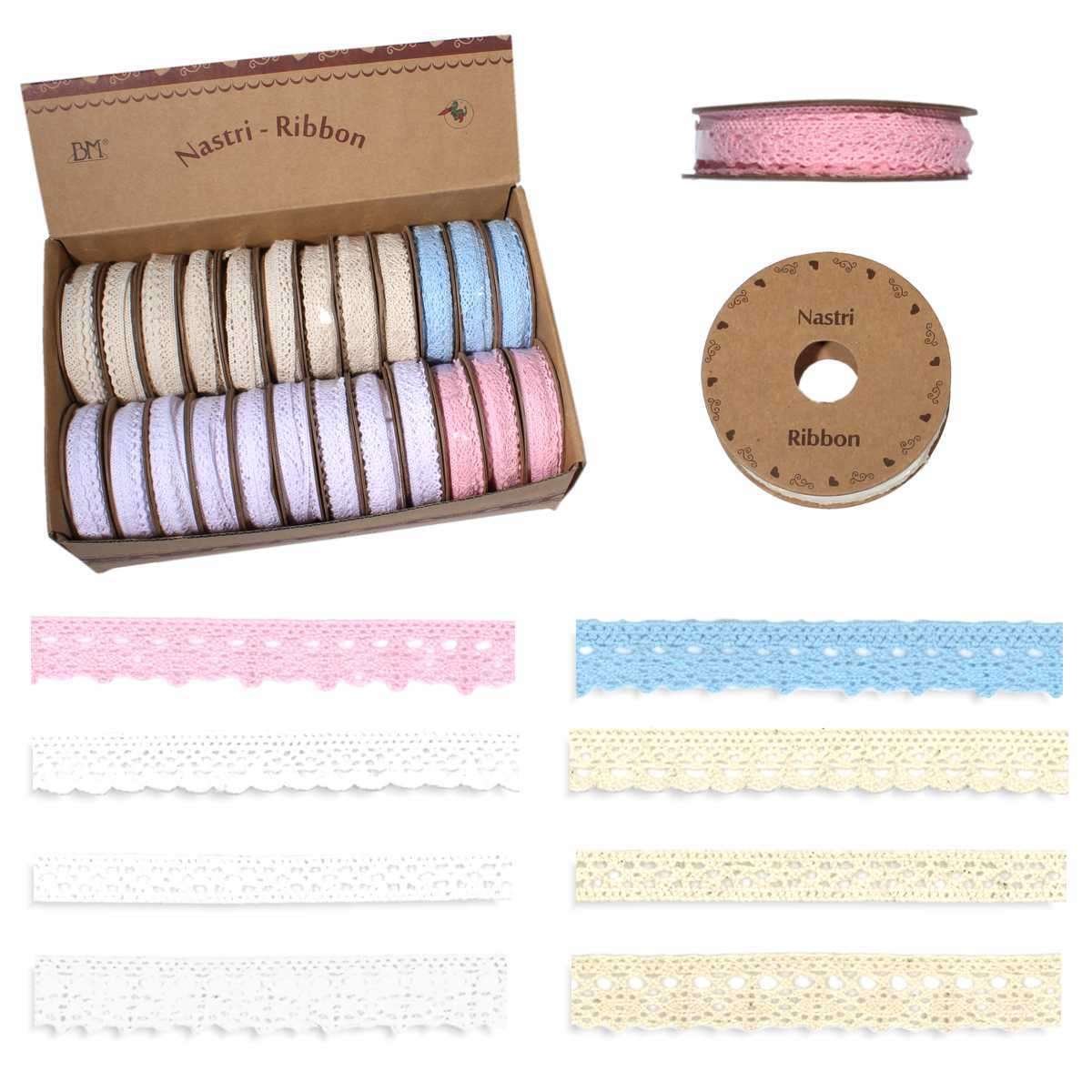 I Ricami del Cuore Passamanerie in Box Pizzi assortiti in box di cartone, 24 Rotoli da 3mt – ASPS19 7