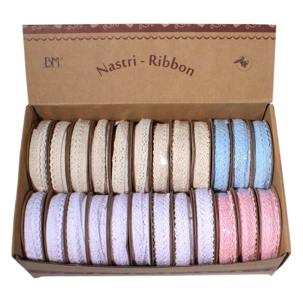 I Ricami del Cuore Passamanerie in Box Pizzi assortiti in box di cartone, 24 Rotoli da 3mt – ASPS19 3