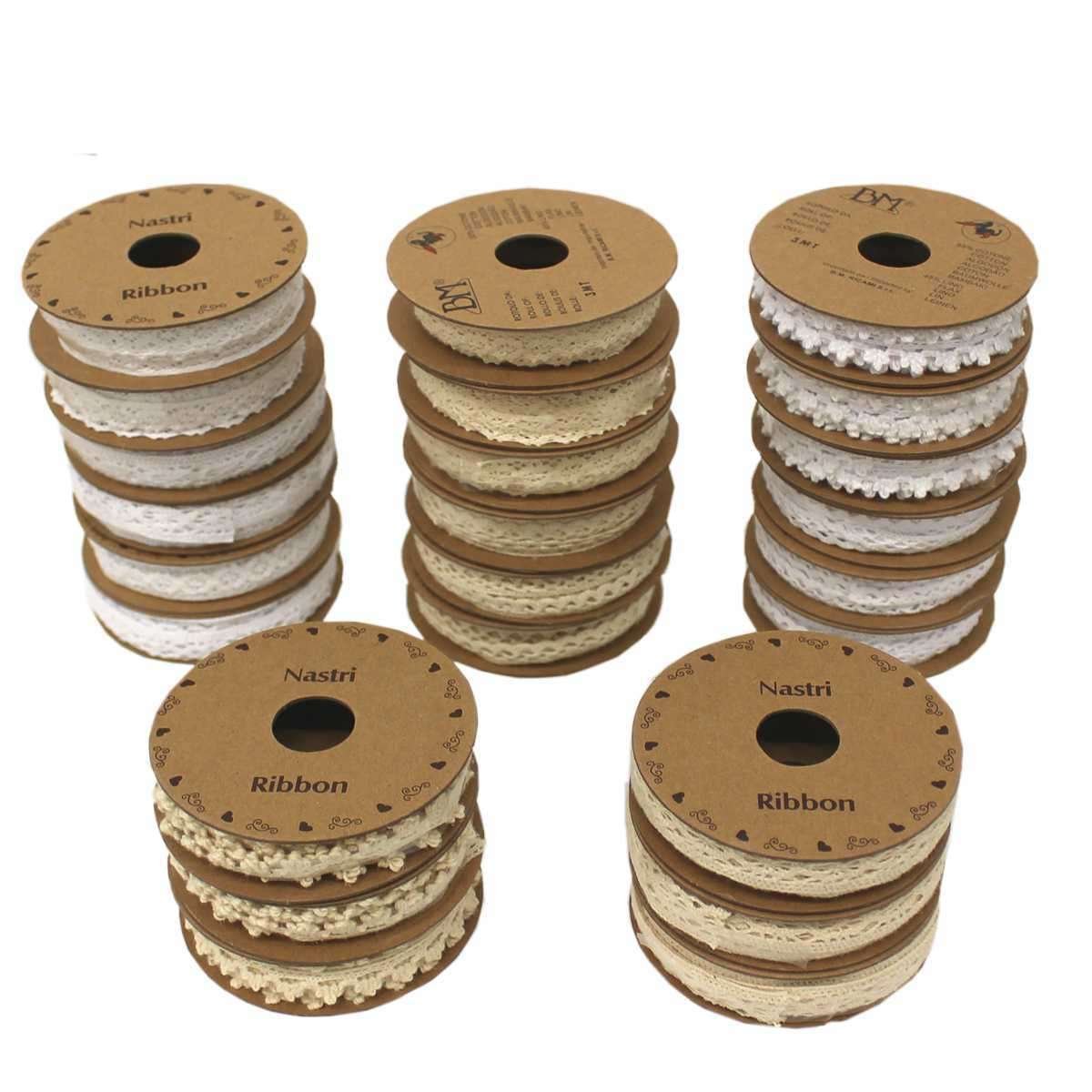 I Ricami del Cuore Passamanerie in Box Pizzi assortiti in box di cartone, 24 Rotoli da 3mt – ASPS21 6 I Ricami del Cuore Passamanerie in Box Pizzi assortiti in box di cartone, 24 Rotoli da 3mt – ASPS21 6