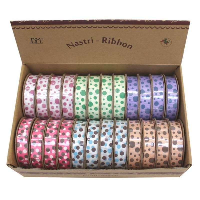 I Ricami del Cuore Linea Natale Nastri decorativi in box di cartone, 24 Rotoli da 3mt – ASPS7 13
