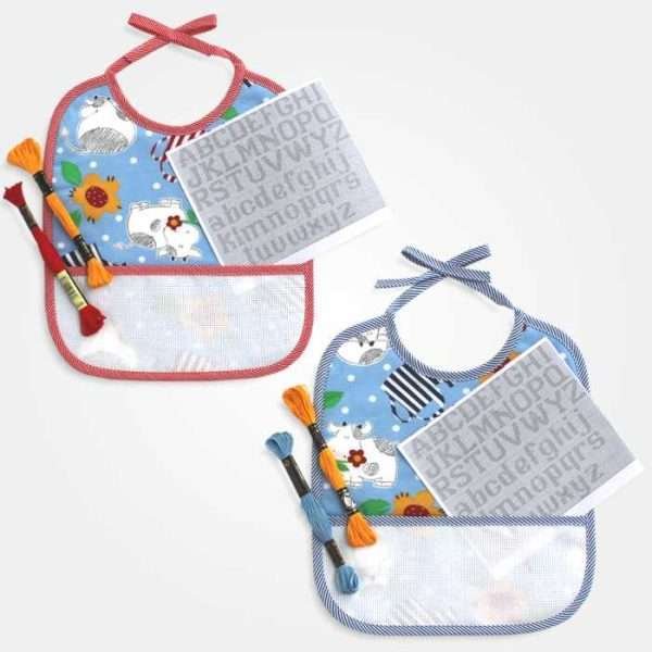 I Ricami del Cuore Bavaglie Kit con Bavaglia, 2 Matassine Moulinè, 1 Schema ricamo – BV1059.KIT 2