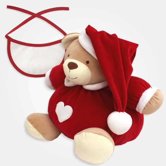 I Ricami del Cuore Idee regalo natalizie Orsacchiotto di Natale con Bavaglino – NA17 4