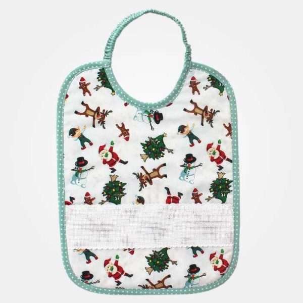 I Ricami del Cuore Bavaglie Natalizie Kit con Bavaglia natalizia, Matassina Moulinè, Schema ricamo – NA255.KIT
