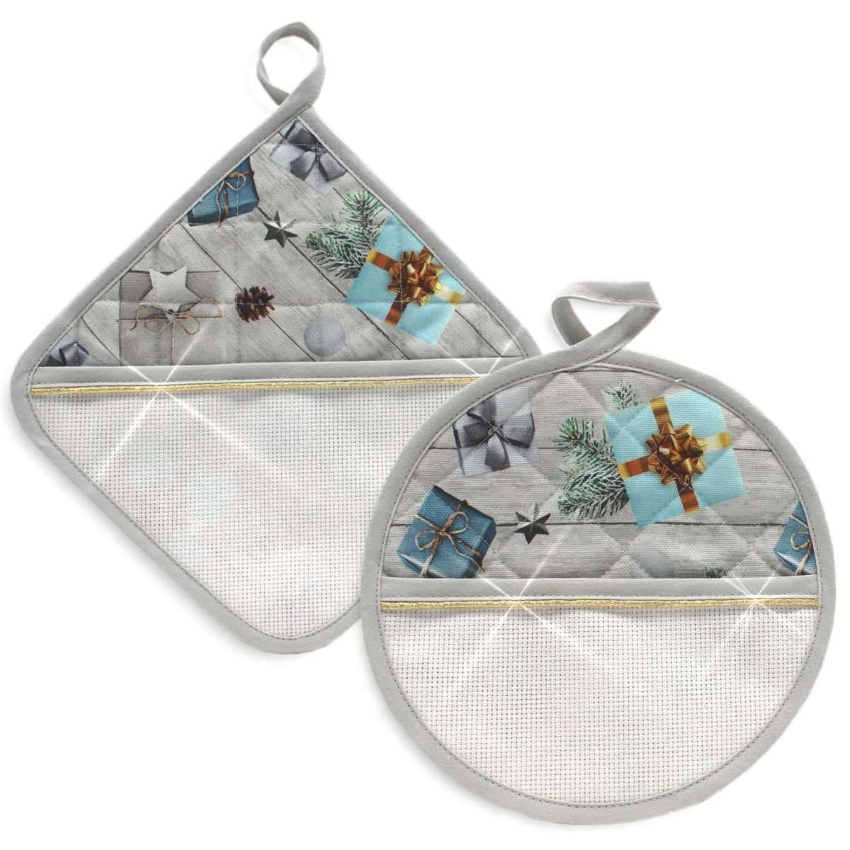 I Ricami del Cuore Guantoni e presine natalizie Set due Presine di Natale – CU732.19 3 I Ricami del Cuore Guantoni e presine natalizie Set due Presine di Natale – CU732.19 3