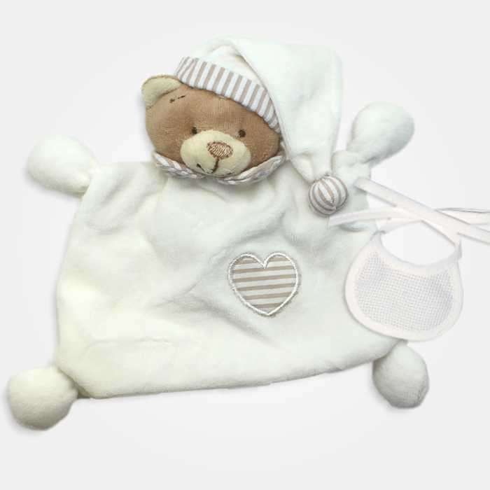 I Ricami del Cuore Peluches Orsetto Doudou con Bavaglino  – OG137 3