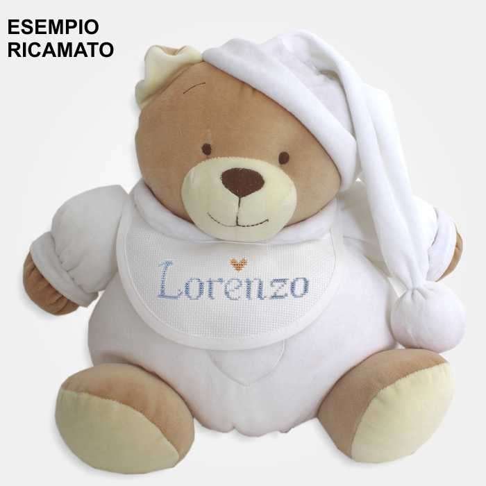 I Ricami del Cuore Peluches Orsacchiotto bianco con Bavaglino – OG173 4