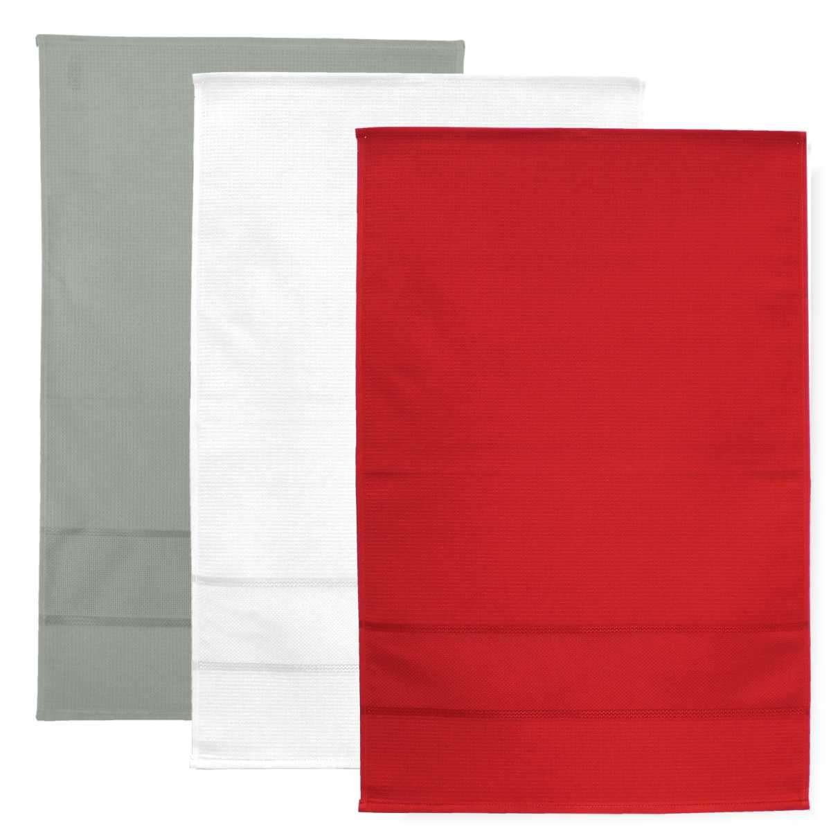 I Ricami del Cuore Cucina Set 3 Strofinacci con Tela AIDA, 3 Matassine e Alfabeto – XPCU342.KT MIX4 5