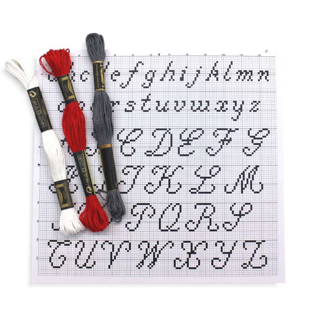 I Ricami del Cuore Cucina Set 3 Strofinacci con Tela AIDA, 3 Matassine e Alfabeto – XPCU342.KT MIX4 6