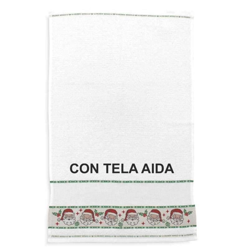 I Ricami del Cuore Strofinacci Natalizi Set 3 Strofinacci Natale (2 pz con Tela AIDA- 1 pz senza Tela Aida), 3 Matassine e Alfabeto – XPNA900.KT 8
