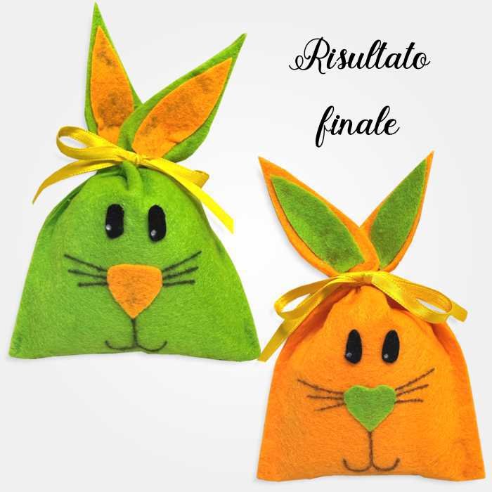 I Ricami del Cuore Decorazioni Pasqua Kit Sacchetto Coniglio – KIT207 3