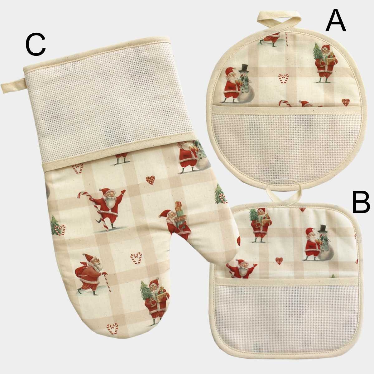 I Ricami del Cuore Guantoni e presine natalizie Set Guantone e Presine Babbo – NA743.20 3 I Ricami del Cuore Guantoni e presine natalizie Set Guantone e Presine Babbo – NA743.20 3