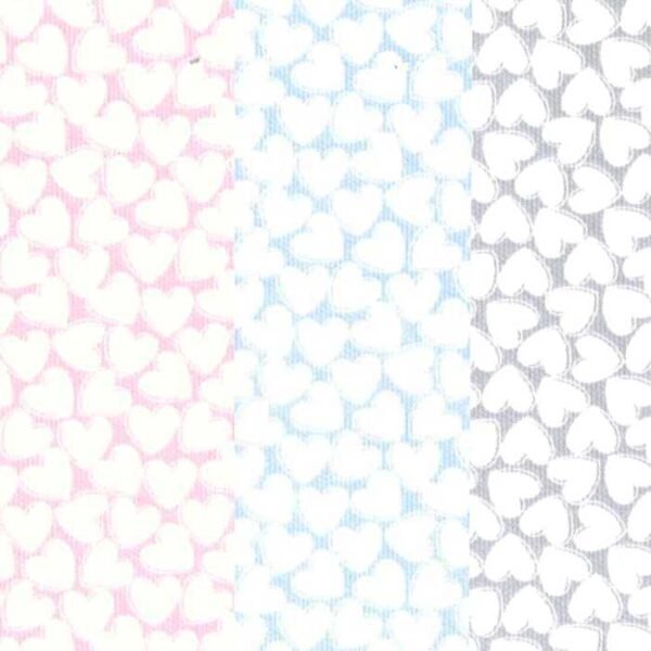 I Ricami del Cuore Tessuti per bambini 0,5 Mt. Tessuto Piquet Millerighe Cuori – TS120