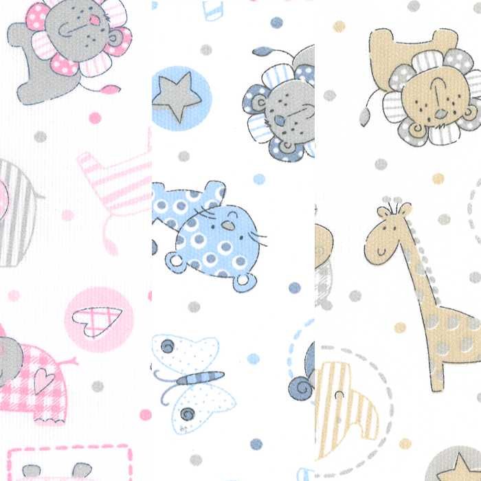 I Ricami del Cuore Tessuti per bambini 0,5 Mt. Tessuto Piquet Millerighe Animaletti – TS135 3