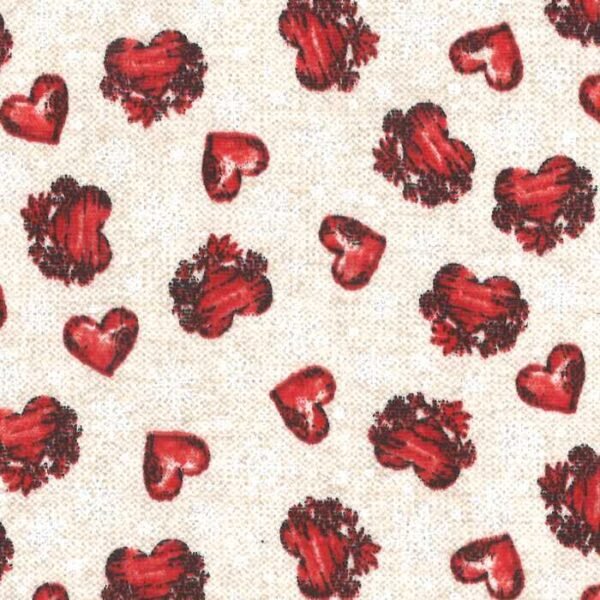 I Ricami del Cuore Tessuti per la casa 0,5 Mt. Tessuto Cuori Wood – TS18661 2