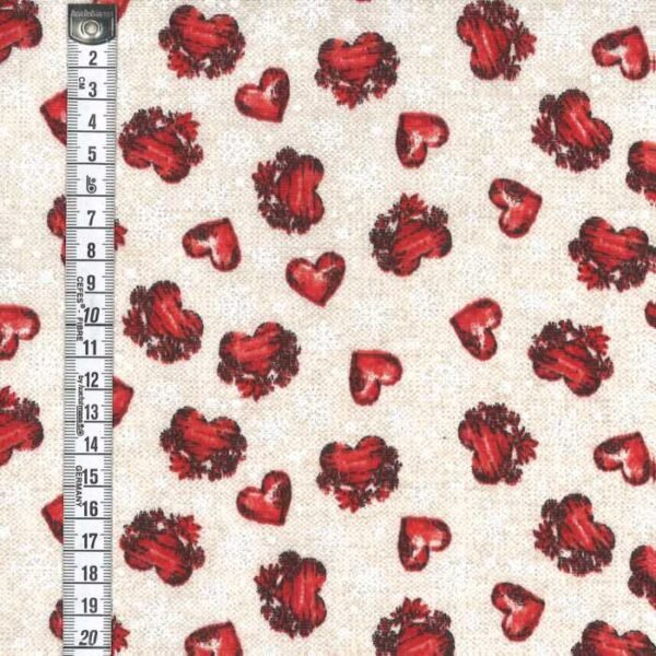 I Ricami del Cuore Tessuti per la casa 0,5 Mt. Tessuto Cuori Wood – TS18661