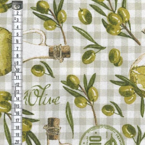 I Ricami del Cuore Tessuti per la casa 0,5 Mt. Tessuto Olive – TS18673