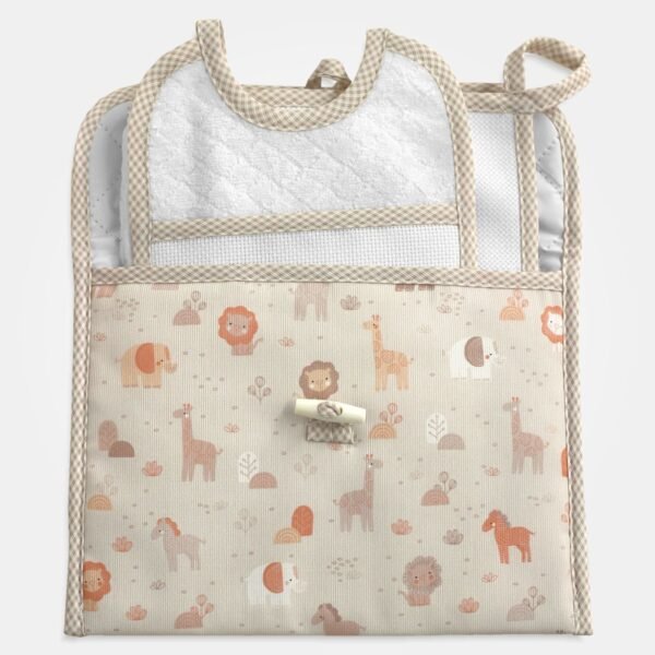 I Ricami del Cuore Bavaglie Set neonato “Africa”: busta, bavaglia, salvietta con tela Aida – XPCO39.17