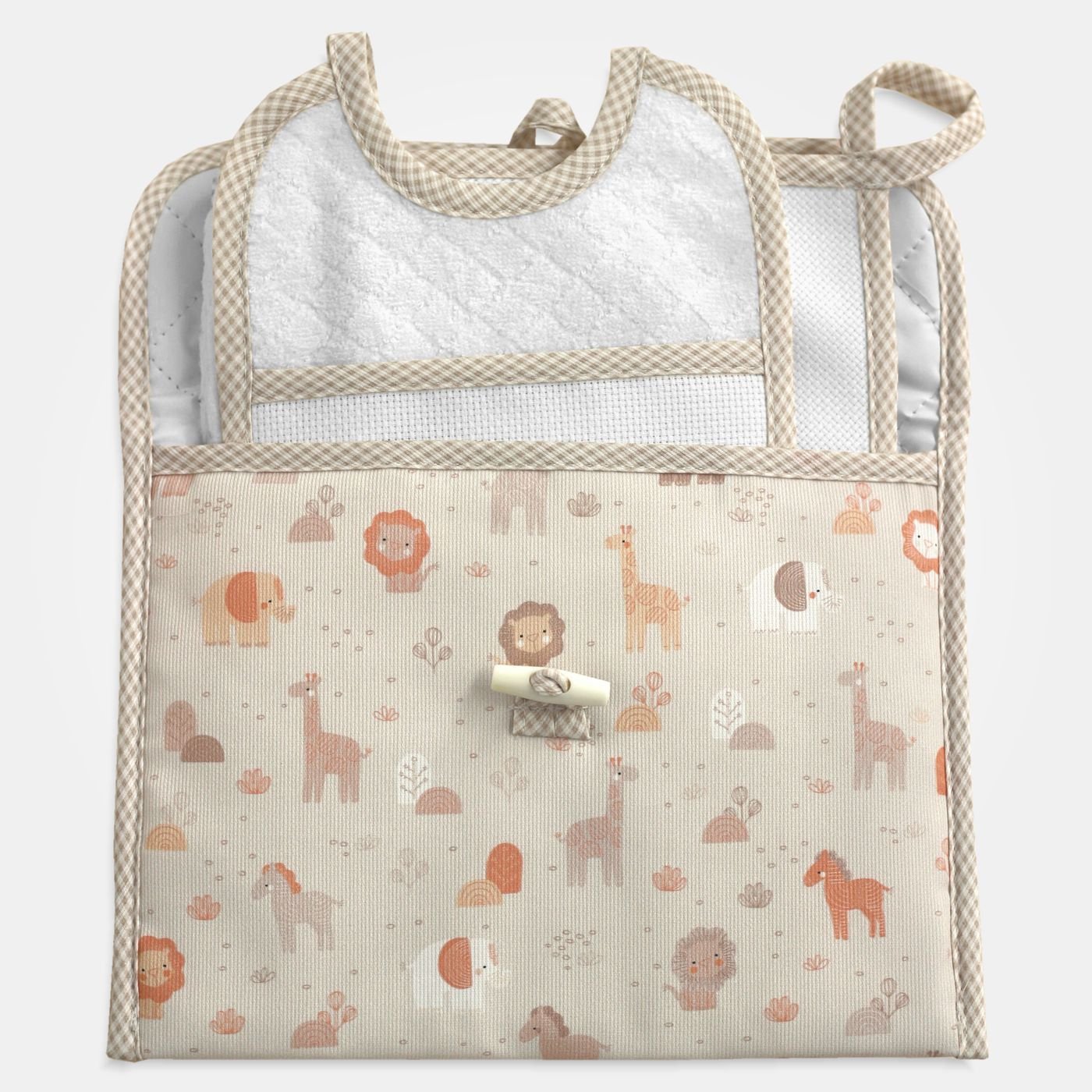 I Ricami del Cuore Bavaglie Set neonato “Africa”: busta, bavaglia, salvietta con tela Aida – XPCO39.17 4