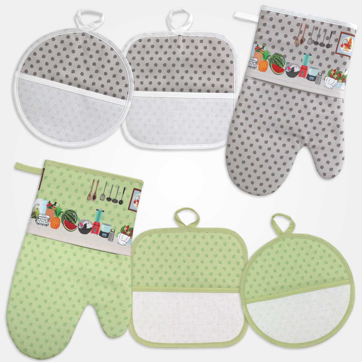 I Ricami del Cuore Cucina Set Guantone e Presine – CU841.20 3