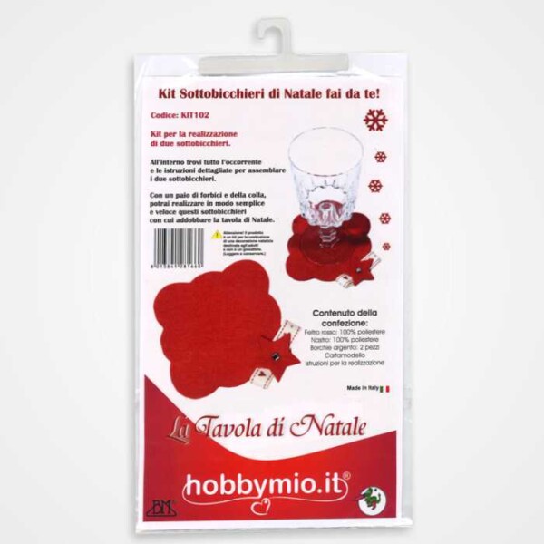 I Ricami del Cuore Kit fai da te Kit Sottobicchieri Fai da Te Natalizio – KIT102 I Ricami del Cuore Kit fai da te Kit Sottobicchieri Fai da Te Natalizio – KIT102