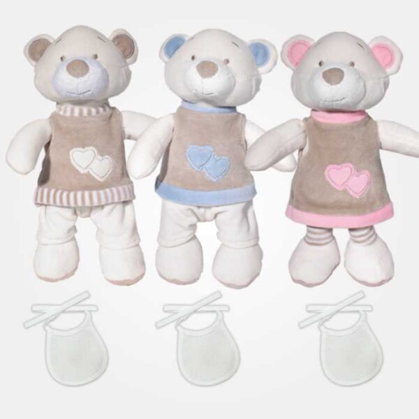 I Ricami del Cuore Peluches Orsetto con Bavaglino – PU14 I Ricami del Cuore Peluches Orsetto con Bavaglino – PU14